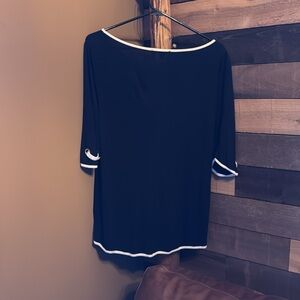 Black with white trimmed dress top